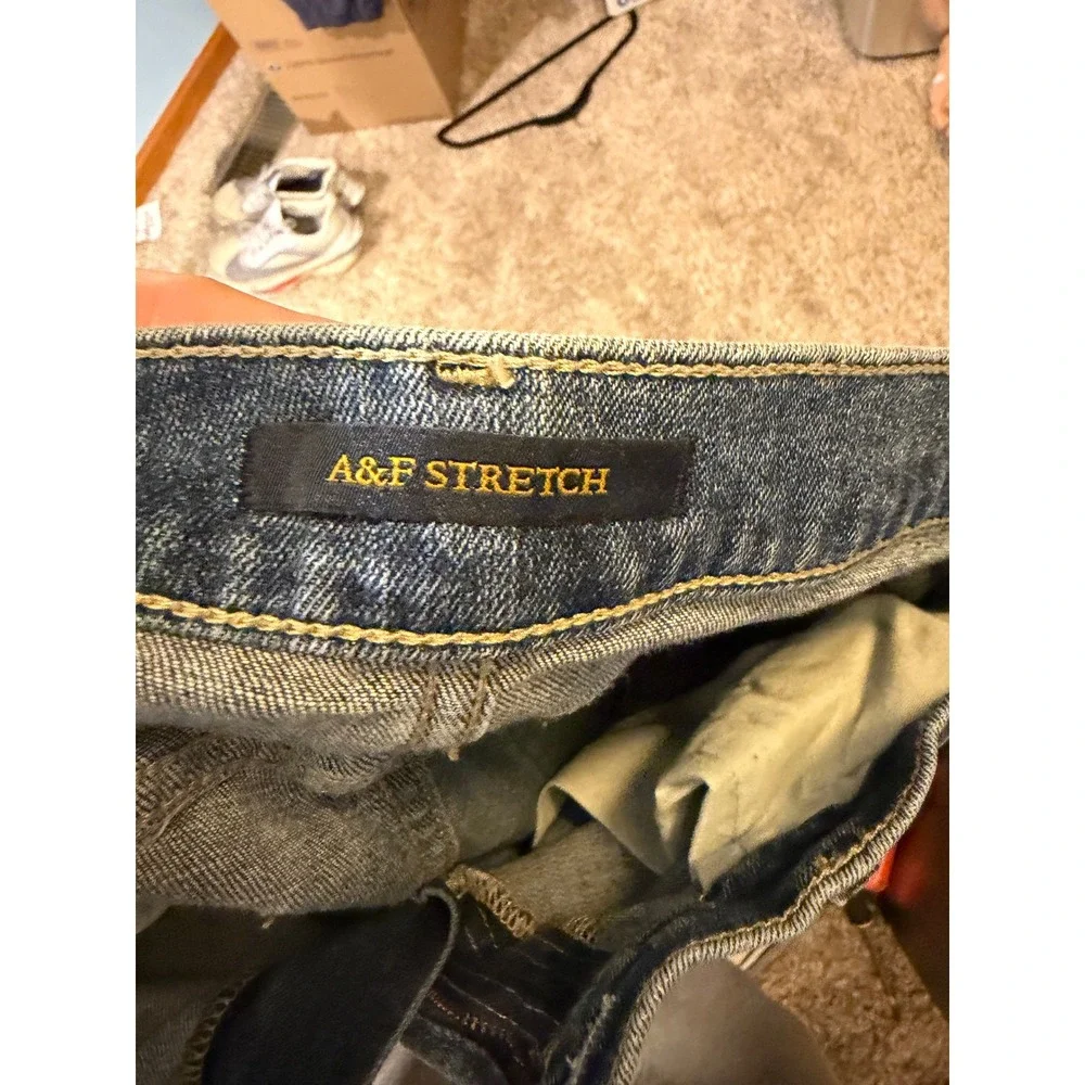 Abercrombie & Fitch Super Skinny Distressed Blue Jeans Mens 29x30 A&F Stretch